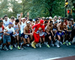 ALVARO CRUZ from the State of Mexico works as a cook and runs with Los Compadres team. He sends home 300 dollars a month.